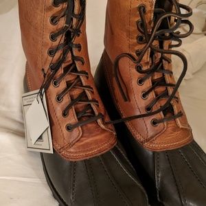 Frye Warren Shearling Natural Leather Boots 9.5